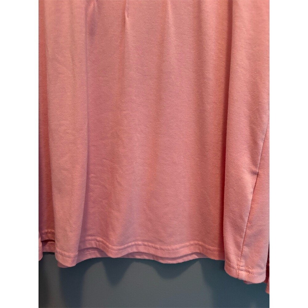 Funlingo Blouse Womens Size L Mauve Pink Long Sleeve Pleated Smocked Cuffs - Picture 3 of 9
